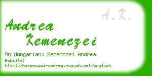 andrea kemenczei business card